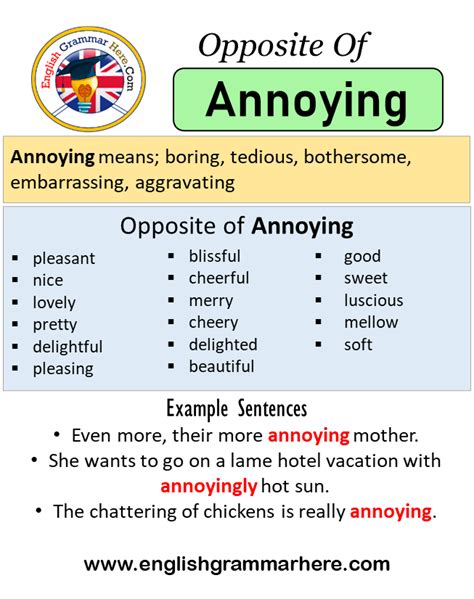 annoying antonym|alternative words for annoying.